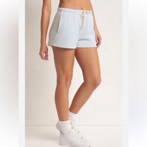 Z Supply Women’s Play On Fleece Shorts Size Small In Sky Blue